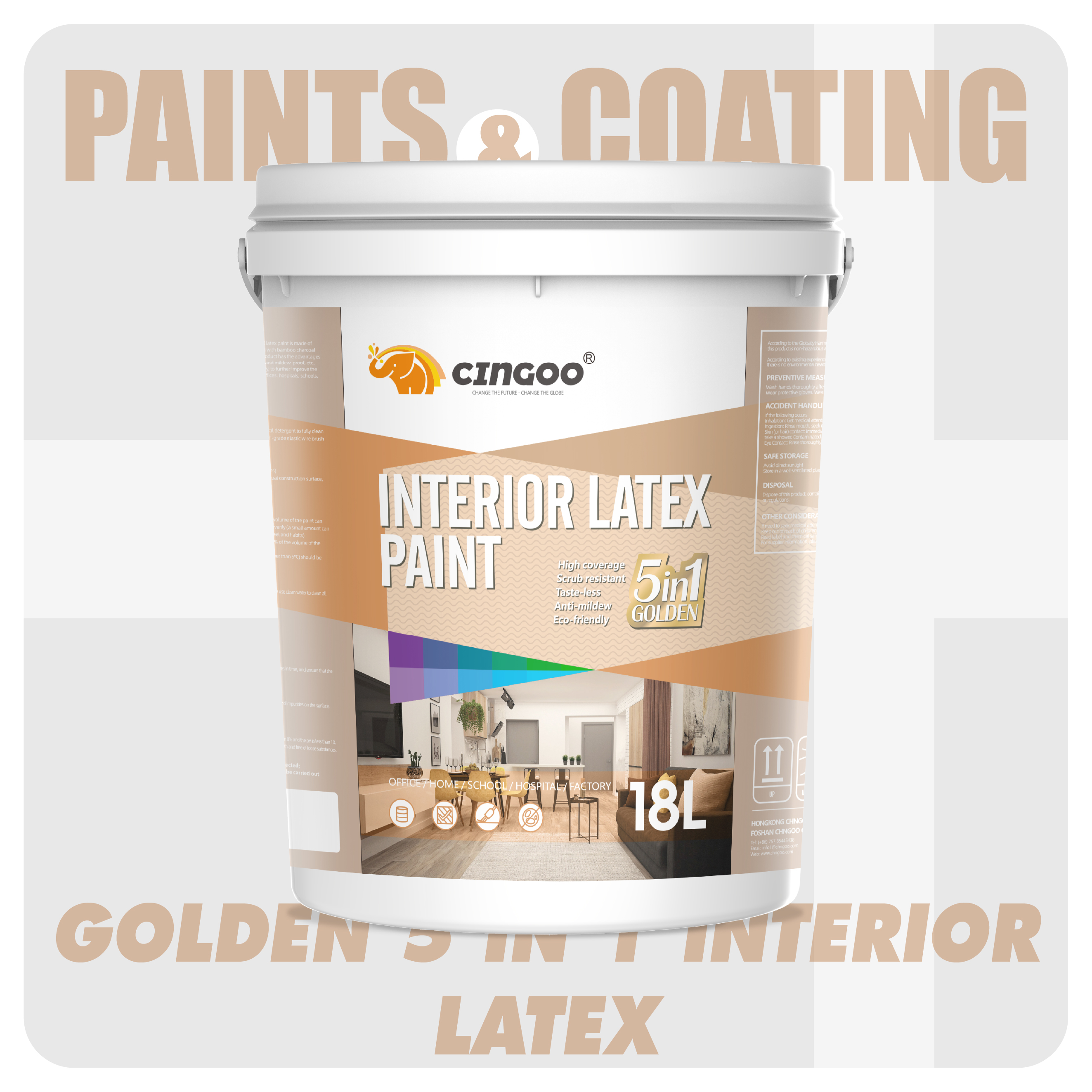 GOLDEN 5 IN 1 INTERIOR LATEX PAINT